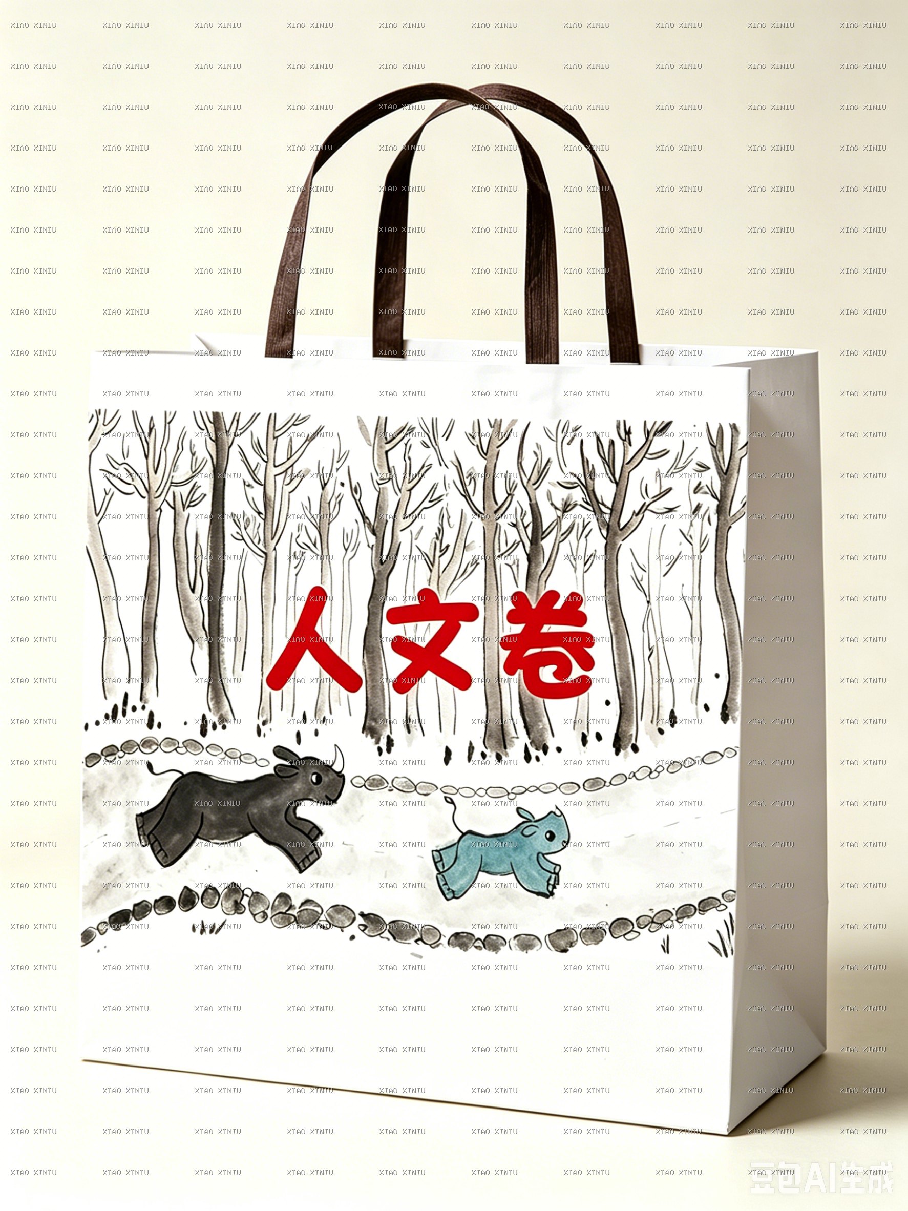 跑步森林纸袋