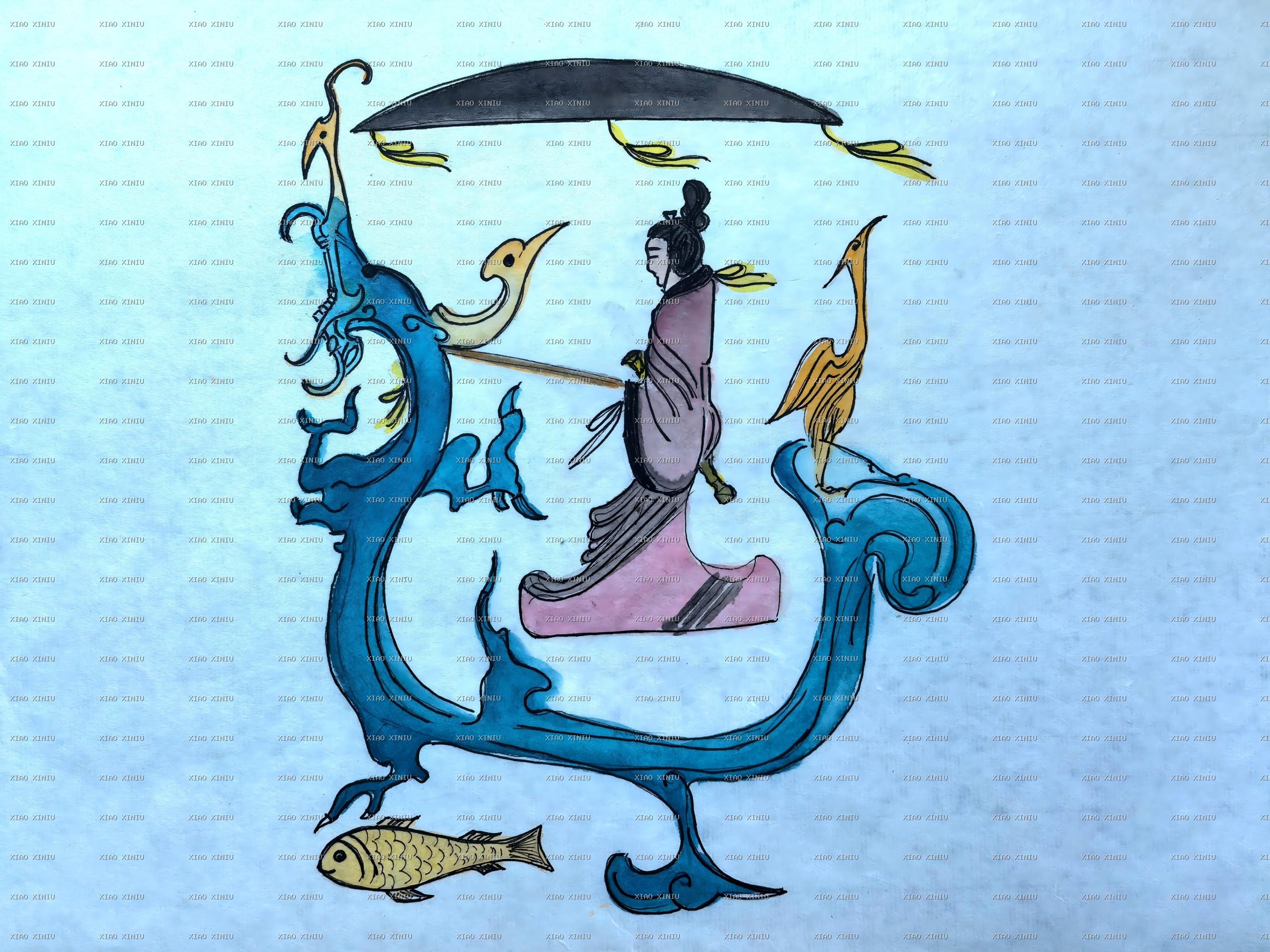 汉画御龙图